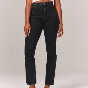 Abercrombie Curve Love Ultra High Rise Ankle Straight Jeans